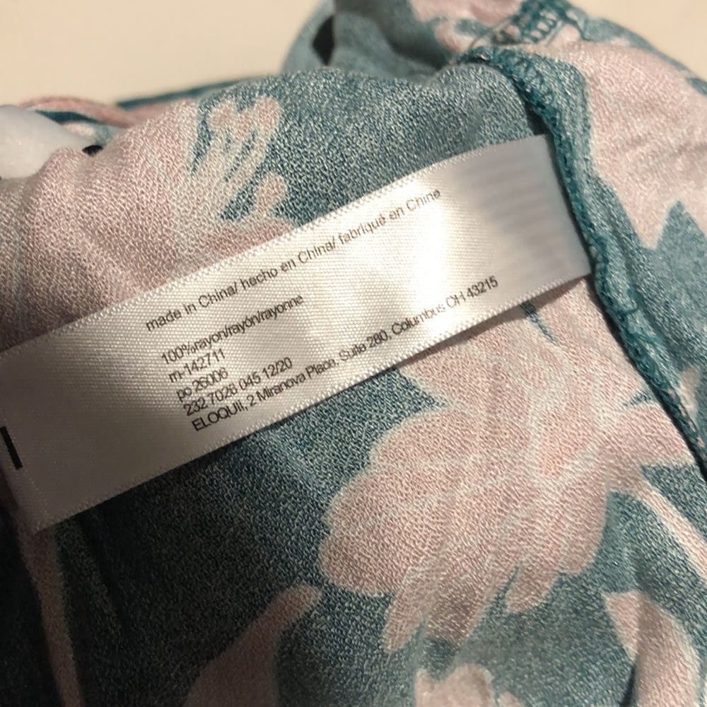 Eloquii green / pink floral print full jumper with waist tie. Like new!! - Picture 7 of 8